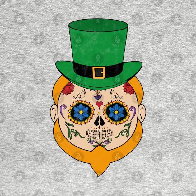 St Patrick Sugar Skull by karutees